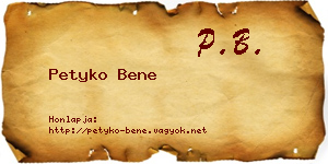 Petyko Bene névjegykártya